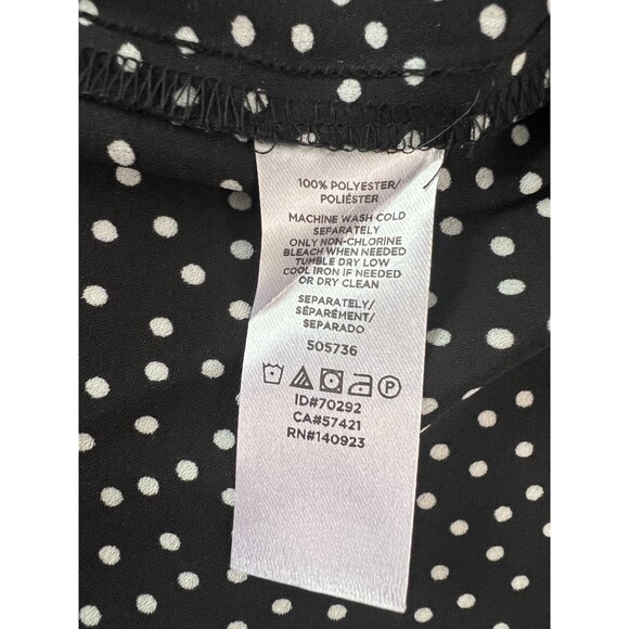 LOFT Outlet Black White Polka Dot Sleeveless Blouse Back Tie Cut Out Women's S - Picture 5 of 9